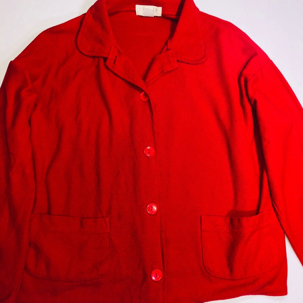 Express Medium Red Button Down Dress Jacket - image 3